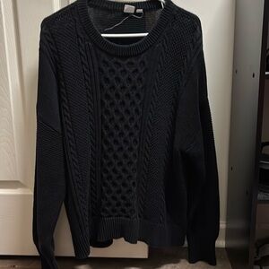 Gap XL black cable knit sweater
